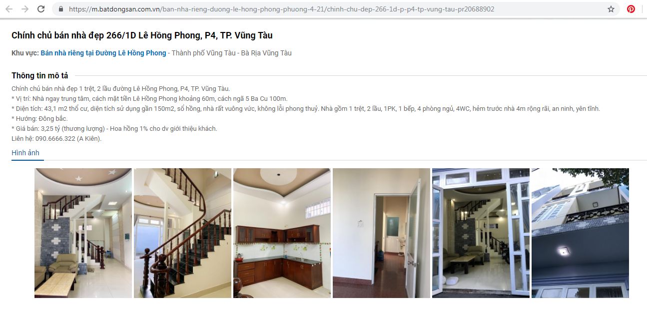 266/1D Đường Lê Hồng Phong, Phường 4, TP.Vũng Tàu