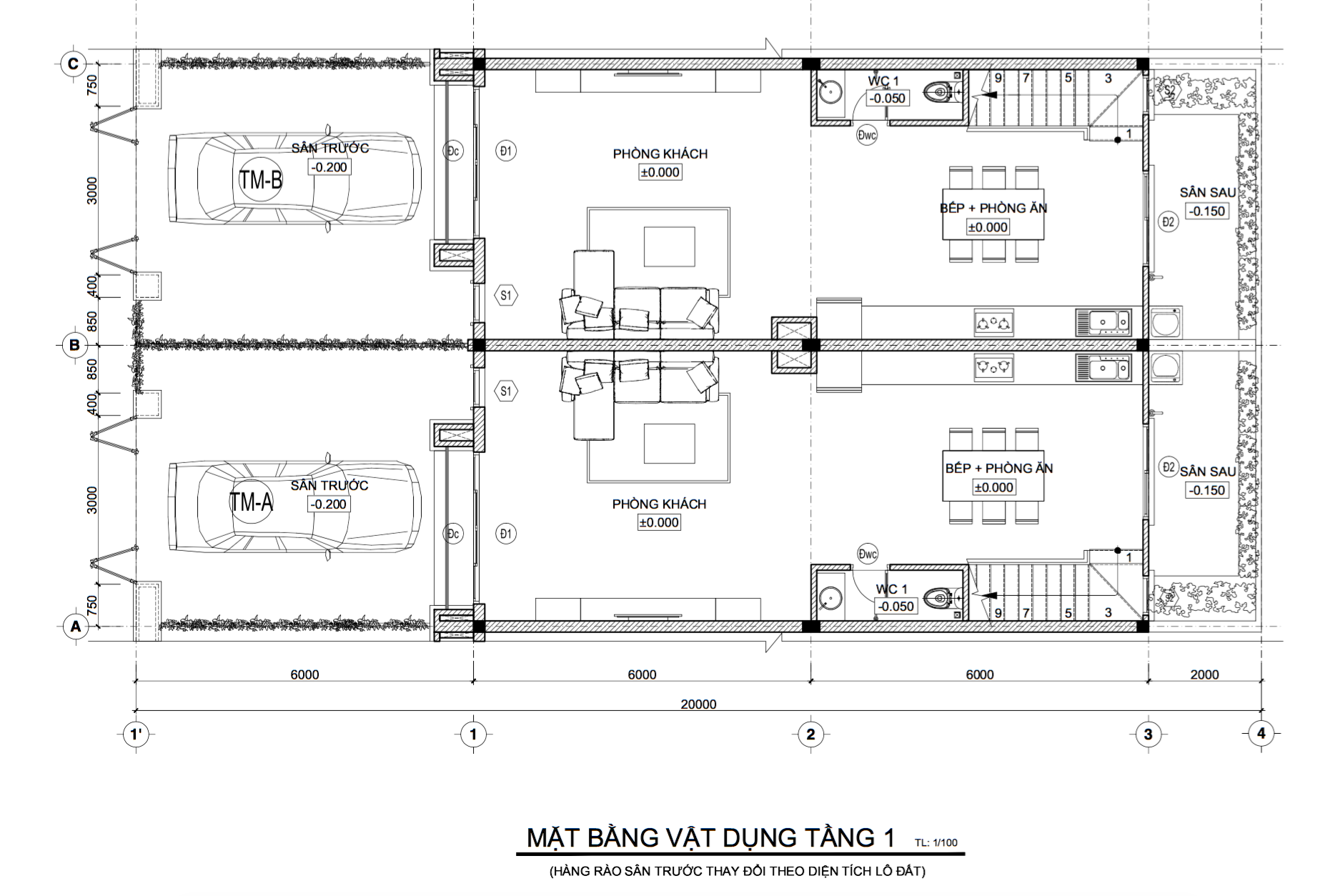Bản vẽ thiết kế nhà Phúc An Garden1-MB VD TANG 1