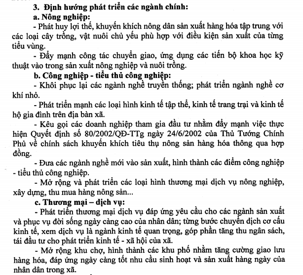 Định hướng phát triển kinh tế xã Long Sơn