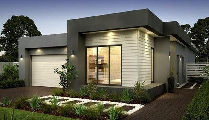 Mẫu nhà cấp 4 mái bằng kết hợp sân vườn - 2