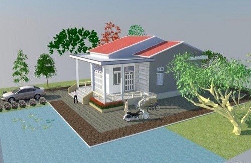 Nhà cấp 4 mái thái lợp tôn - 4