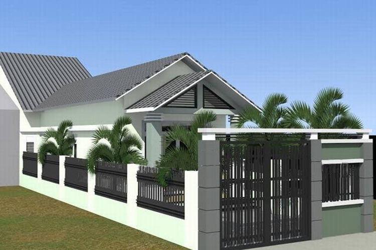 Mẫu nhà cấp 4 đẹp 5x20m dạng nhà ống - 1