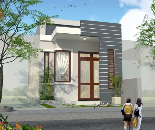 Mẫu nhà cấp 4 đẹp 5x20m kiểu nhà có gác lửng - 1