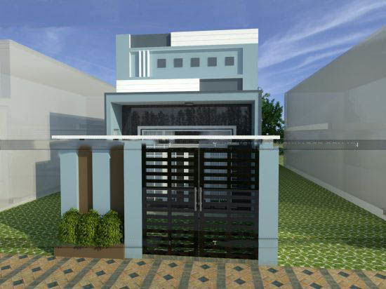 Mẫu nhà cấp 4 đẹp 5x20m kiểu nhà có gác lửng - 2