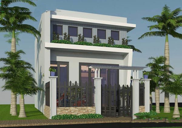Mẫu nhà cấp 4 đẹp 5x20m kiểu nhà có gác lửng - 3