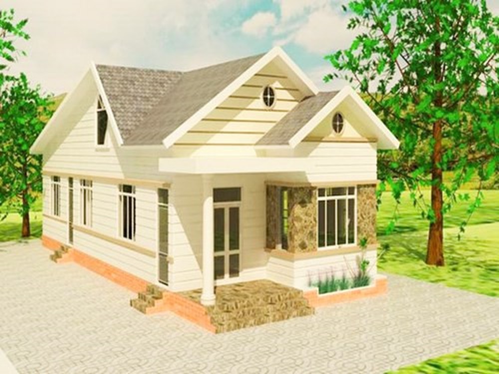 Mẫu nhà cấp 4 đẹp 5x20m mái thái - 5