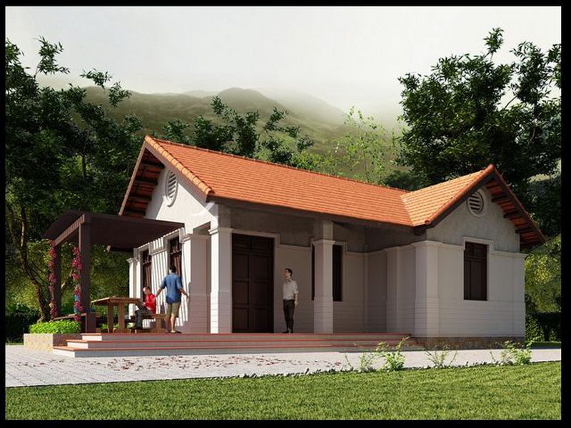 Mẫu nhà cấp 4 đẹp 5x20m mái thái - 6