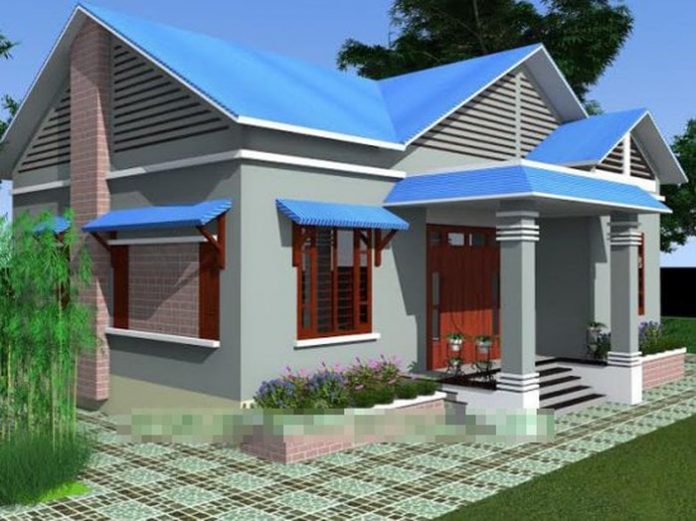 Nhà cấp 4 đơn giản dạng ống, mái tôn - 3