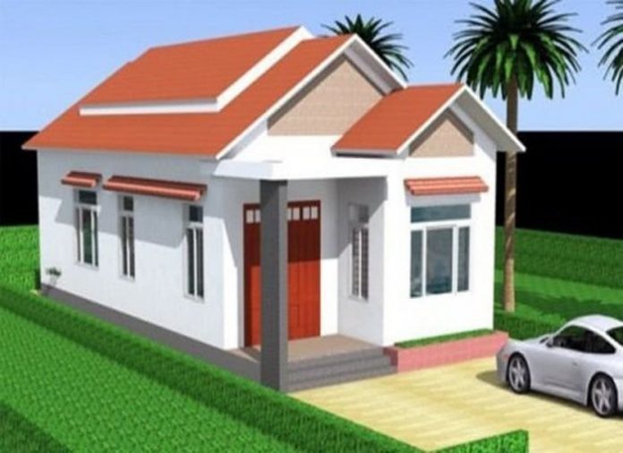 Nhà cấp 4 đơn giản dạng ống, mái tôn - 5