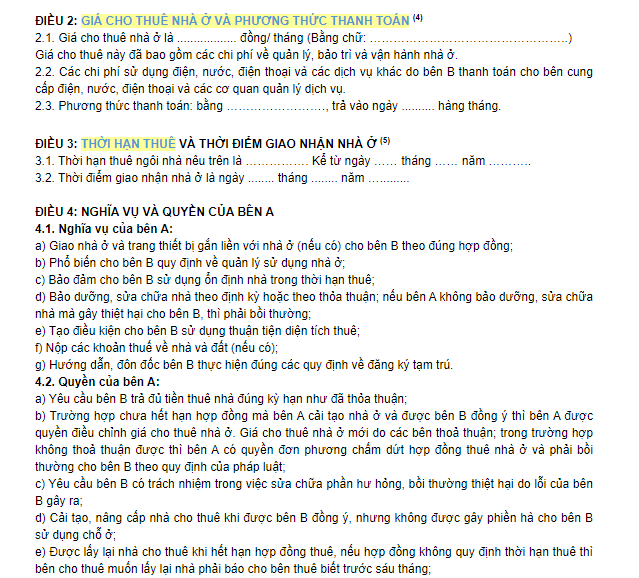 Mẫu hợp đồng cho thuê nhà ở - 3
