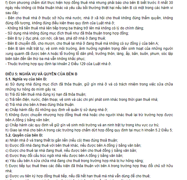 Mẫu hợp đồng cho thuê nhà ở - 4