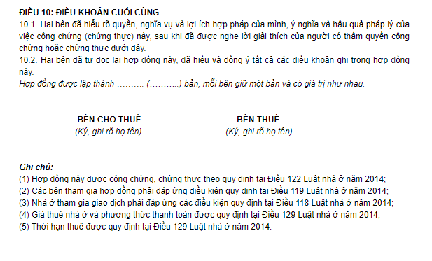 Mẫu hợp đồng cho thuê nhà ở - 7