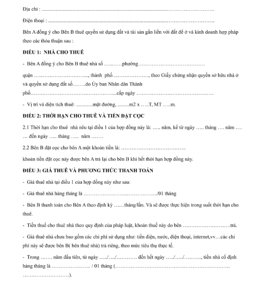 Hợp đồng thuê mặt bằng - 2