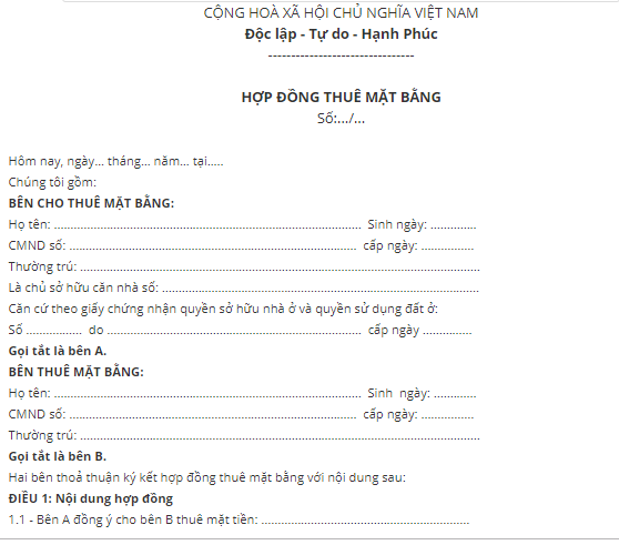 Hợp đồng thuê mặt bằng - 4