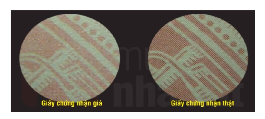 phân biệt Giấy chứng nhận thật giả