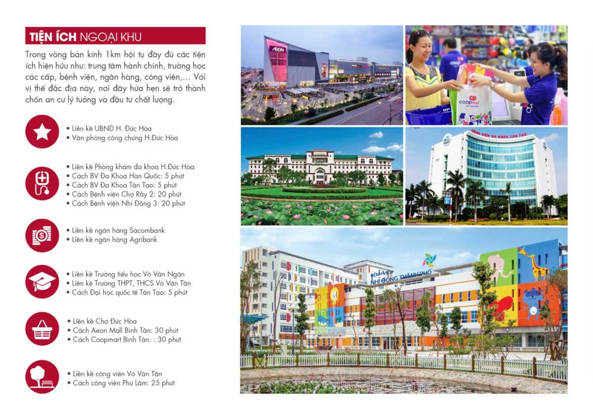 Tiện ích ngoại khu Vista Land