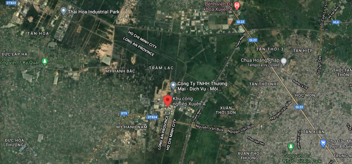 Vị trí Khu công nghiệp Xuyên Á