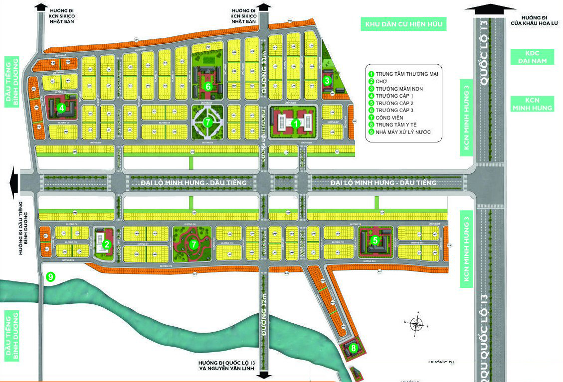 Sơ đồ chi tiết tổng thể khu đô thị