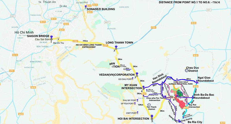 Vị trí Khu công nghiệp Châu Đức