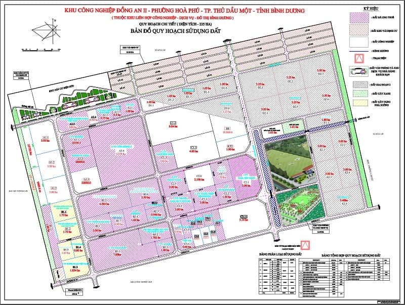 Bản đồ quy hoạch Khu công nghiệp Đồng An 2