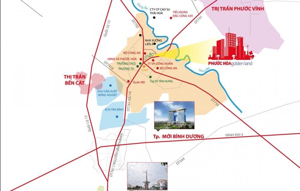 Vị trí Khu dân cư Phước Hòa, Phú Giáo