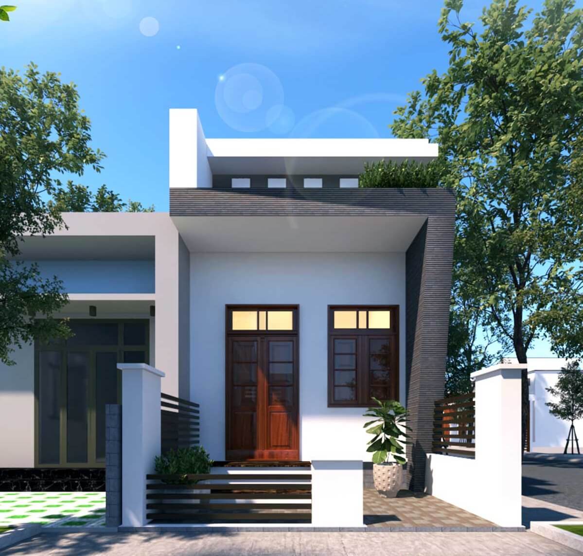 Nhà 1 tầng có gác lửng đẹp 8