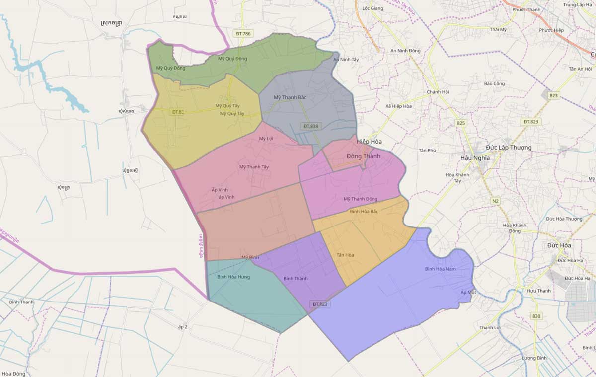 Bản đồ huyện Đức Huệ - 1