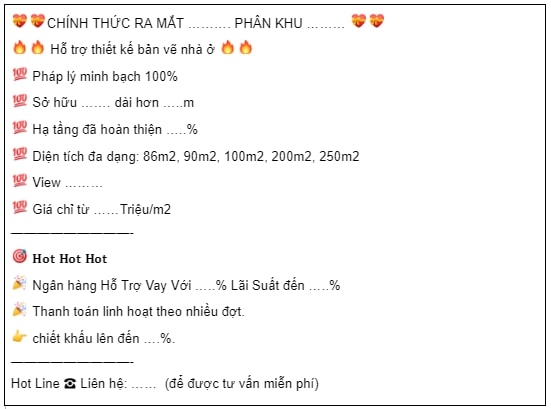 mẫu quảng cáo bán đất 1