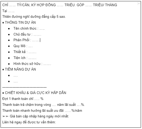 mẫu quảng cáo bán đất 2