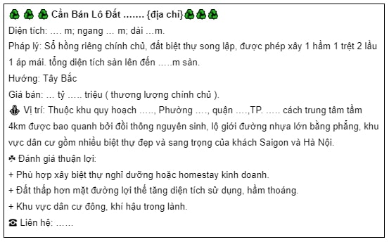 mẫu quảng cáo bán đất 6