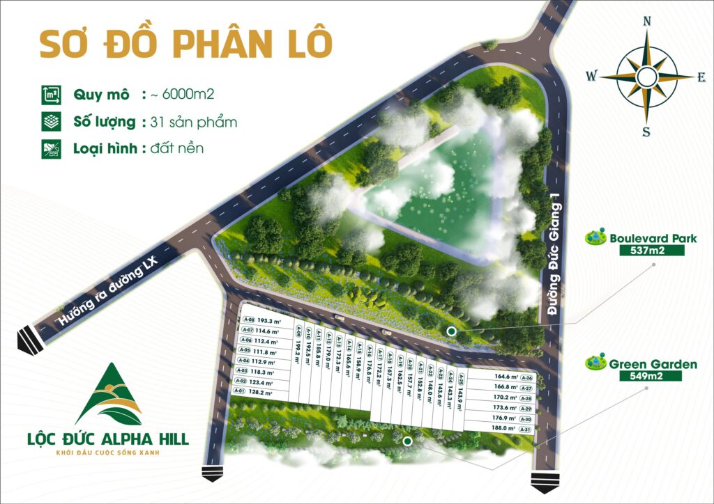 Sơ đồ phân lô Lộc Đức Alpha Hill