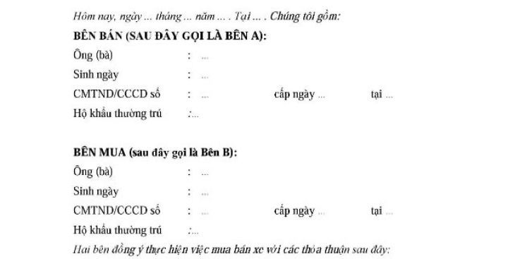 6+ lưu ý quan trọng khi làm hợp đồng mua bán xe máy CẦN PHẢI BIẾT