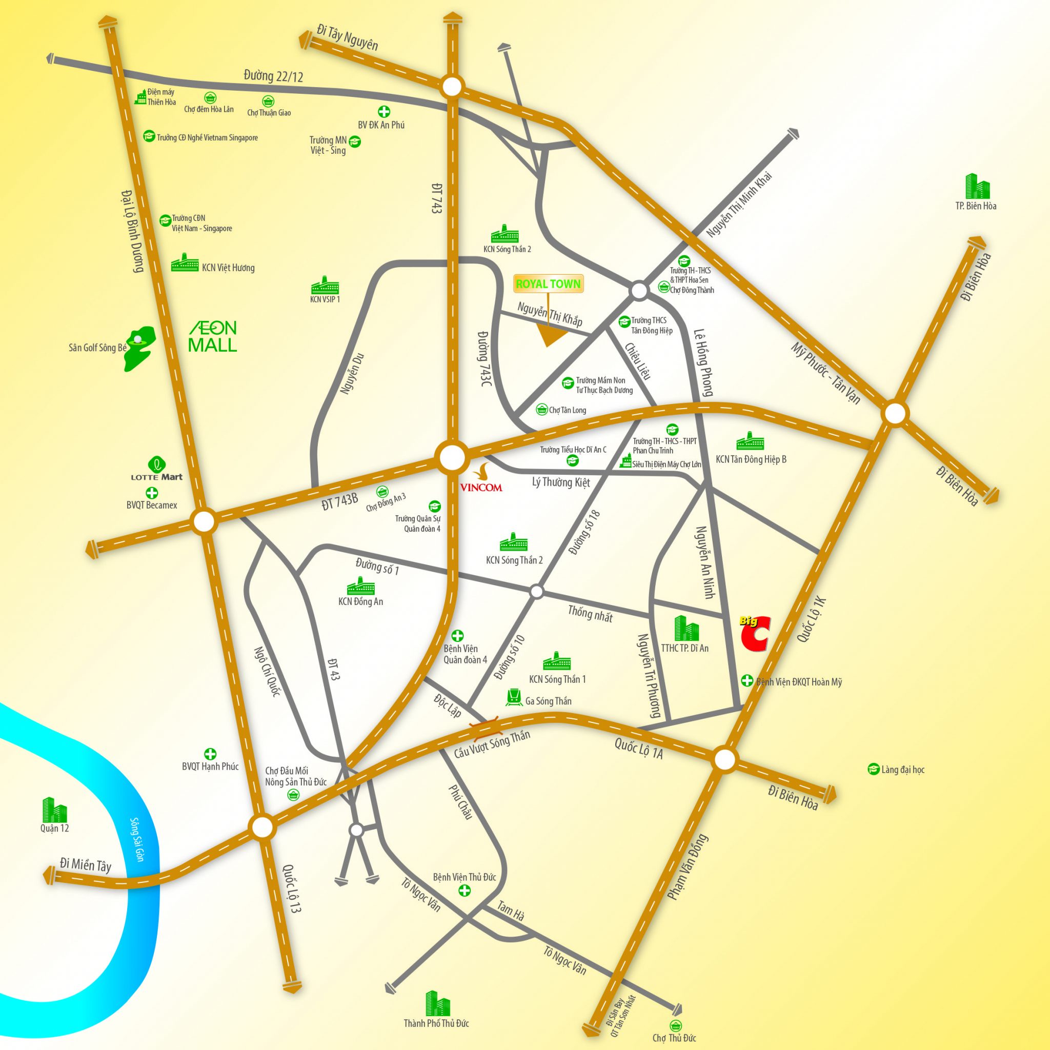 Vị trí Royal Town Dĩ An