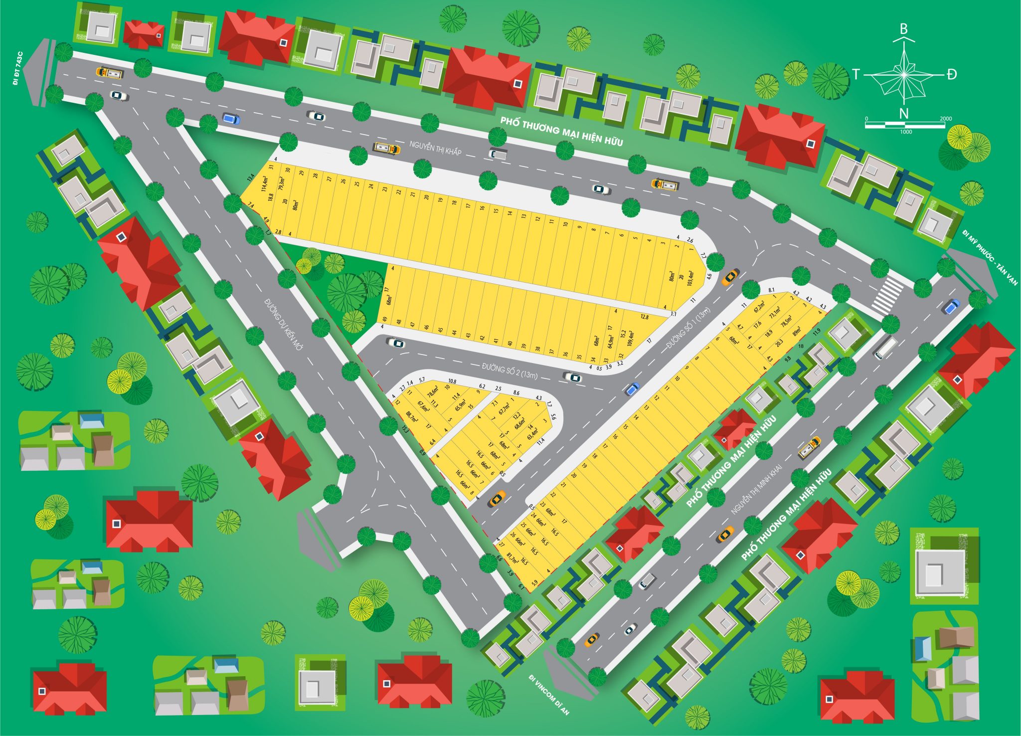 Mặt bằng dự án Royal Town Dĩ An