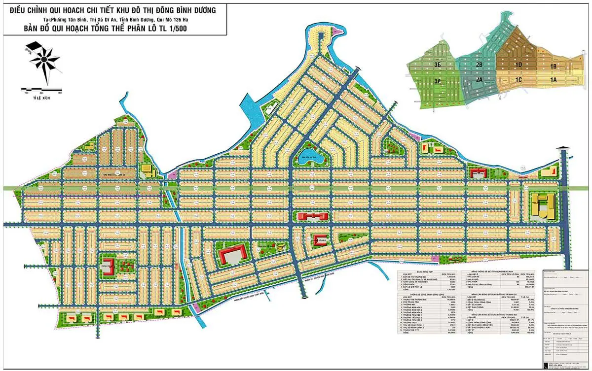 Mặt bằng dự án Đông Bình Dương