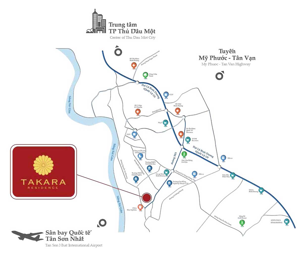 Vị trí Takara Residence Bình Dương