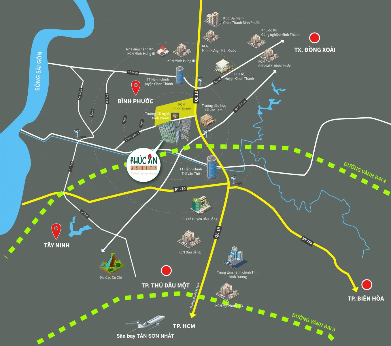 Vị trí KĐT Phúc An Ashita