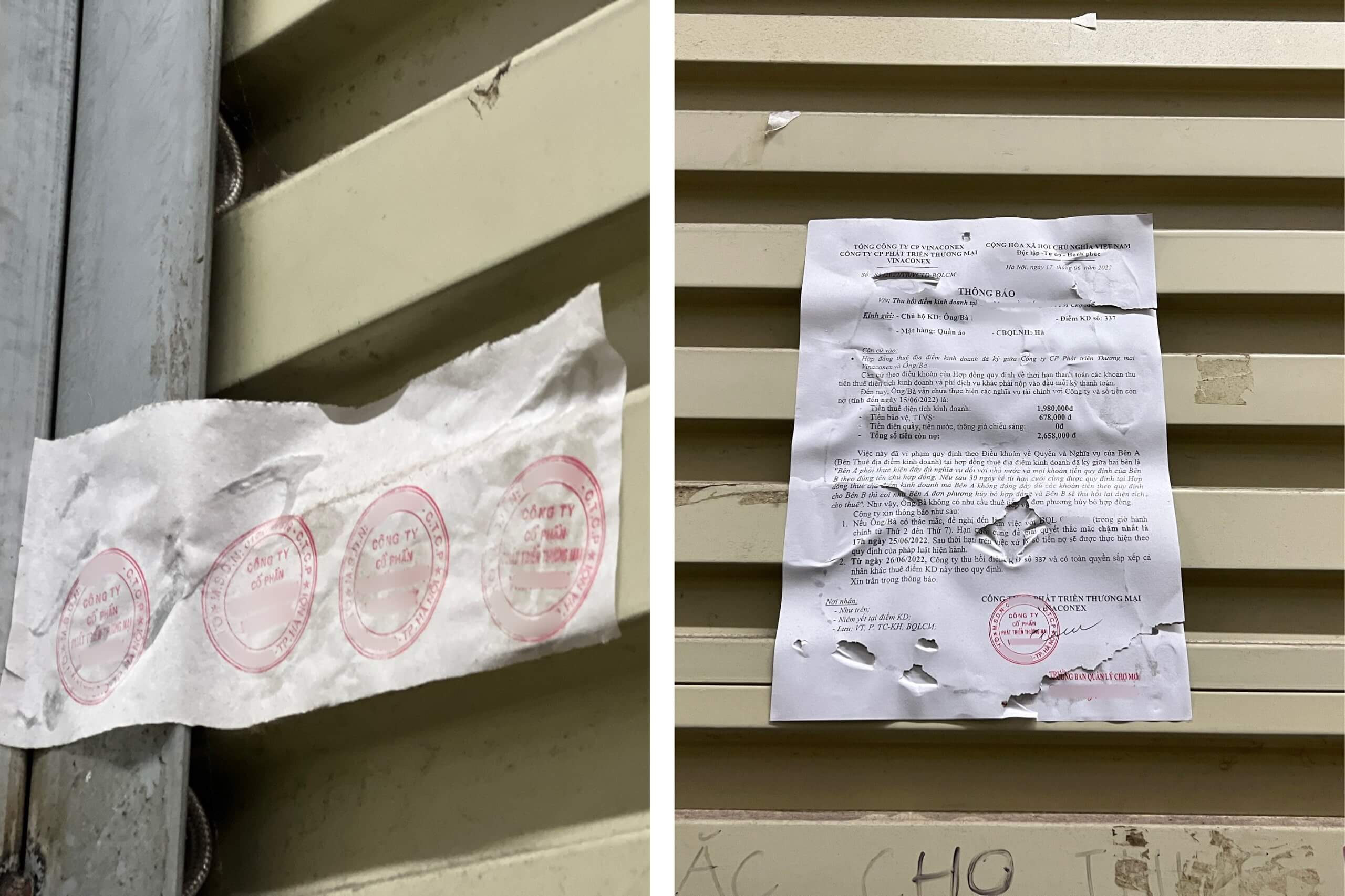 Ki ốt chợ bị thu hồi - 1