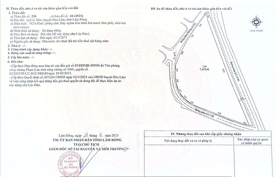 Pháp lý Chợ Lộc Đức