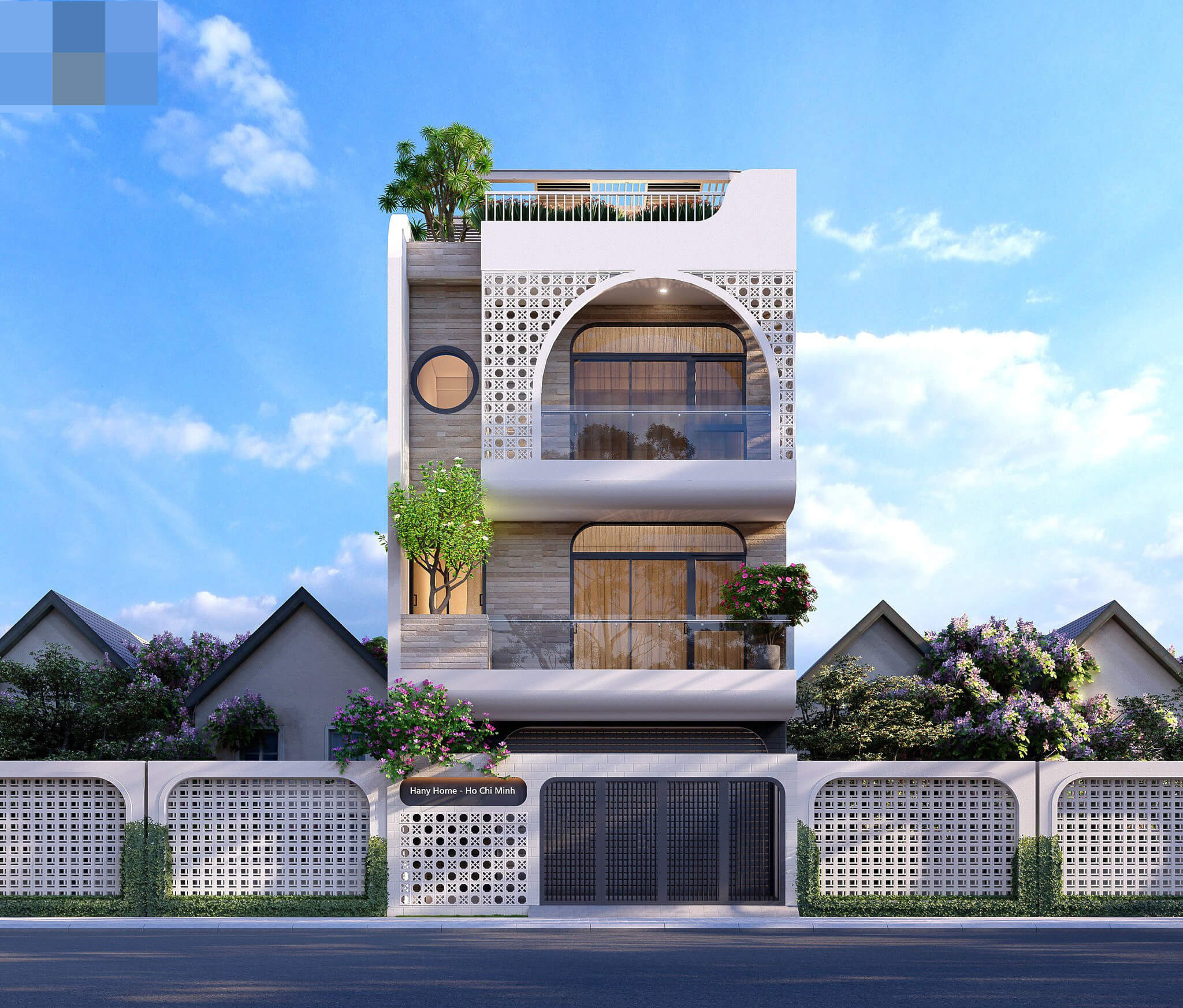 mẫu thiết kế xây dựng nhà phố đẹp 10