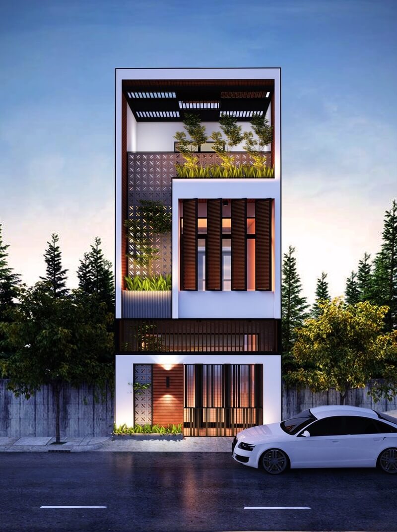 mẫu thiết kế xây dựng nhà phố đẹp 11