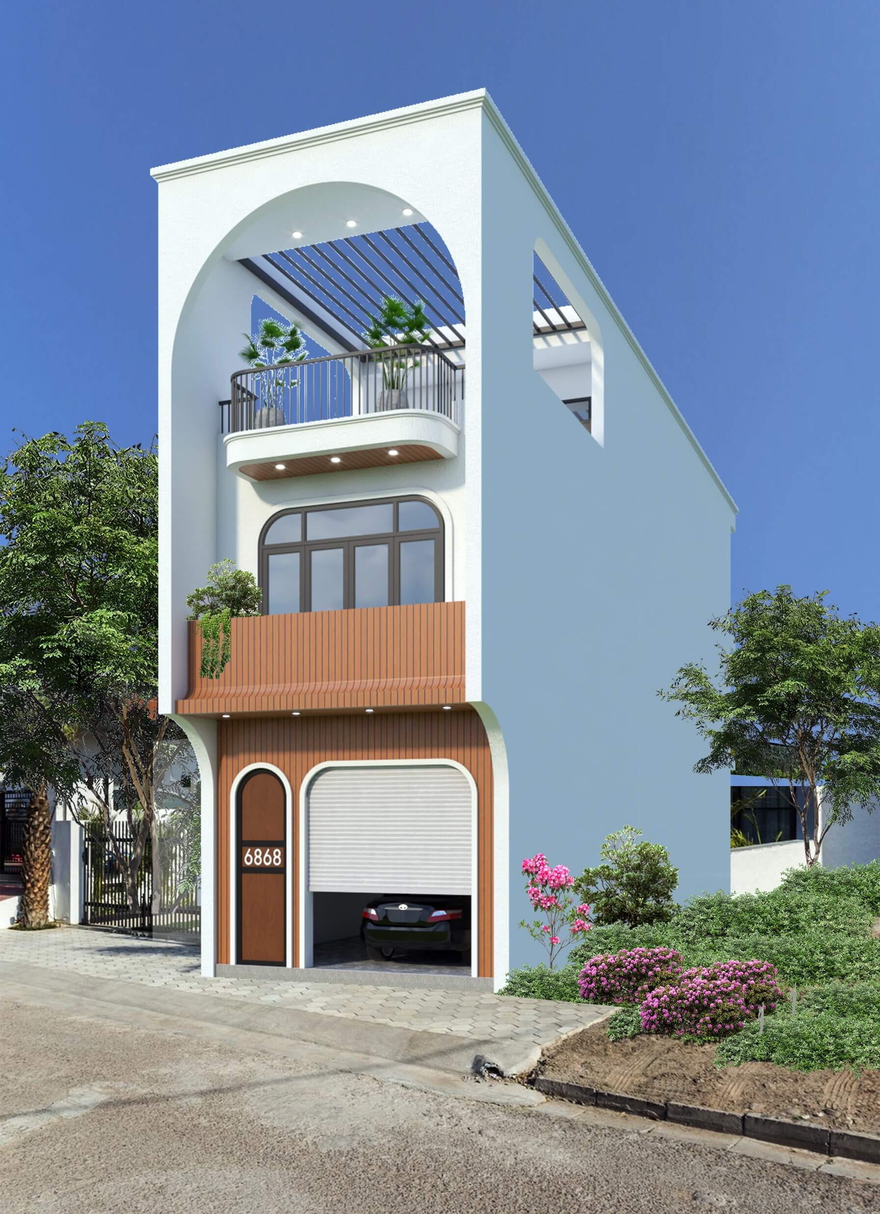mẫu thiết kế xây dựng nhà phố đẹp 19
