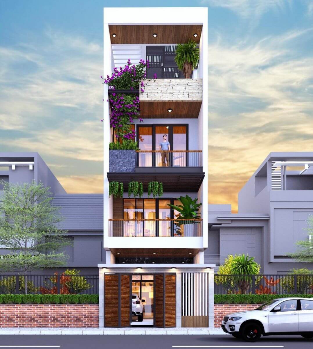 mẫu thiết kế xây dựng nhà phố đẹp 14
