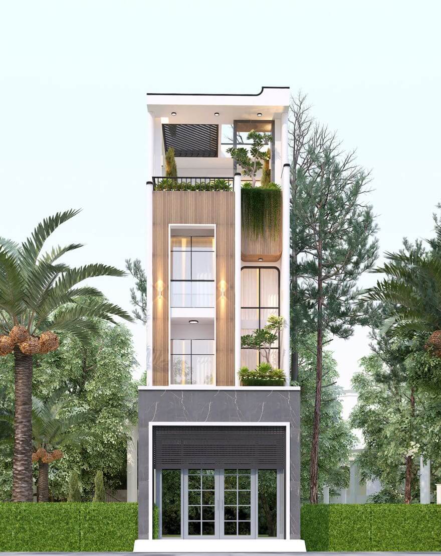 mẫu thiết kế xây dựng nhà phố đẹp 15