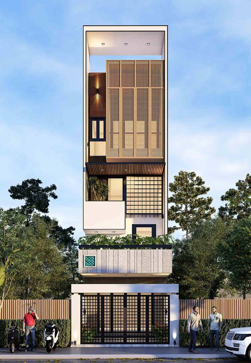 mẫu thiết kế xây dựng nhà phố đẹp 18