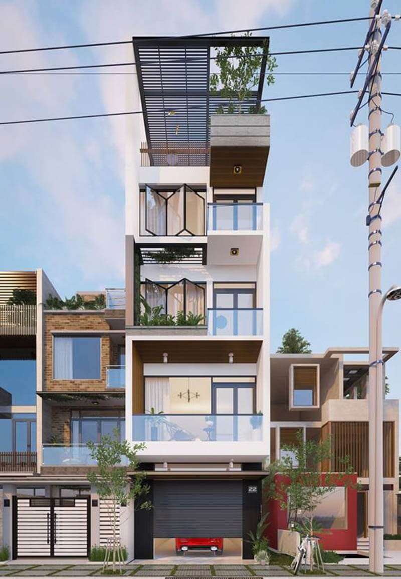 mẫu thiết kế xây dựng nhà phố đẹp 20