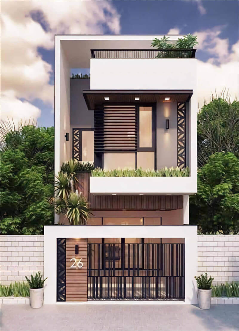 mẫu thiết kế xây dựng nhà phố đẹp 8