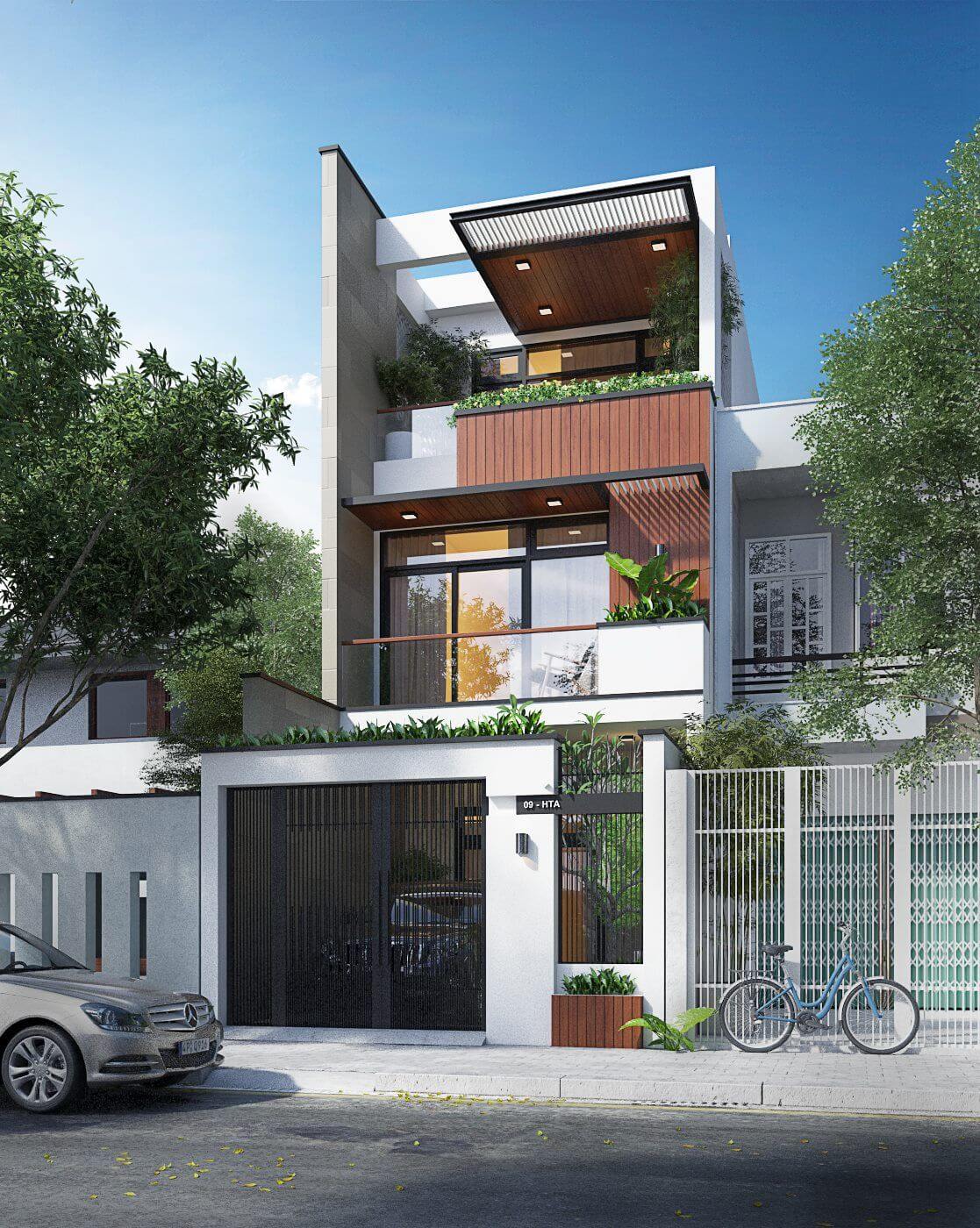 mẫu thiết kế xây dựng nhà phố đẹp 9
