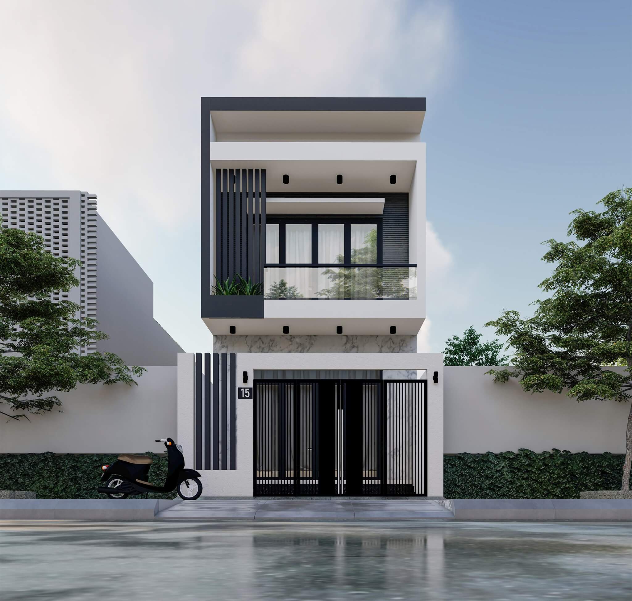 Xây nhà phố 1 trệt 1 lầu - 7