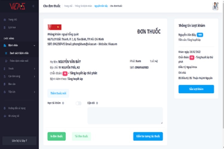 phần mềm quản lý bệnh nhân vicas - 2